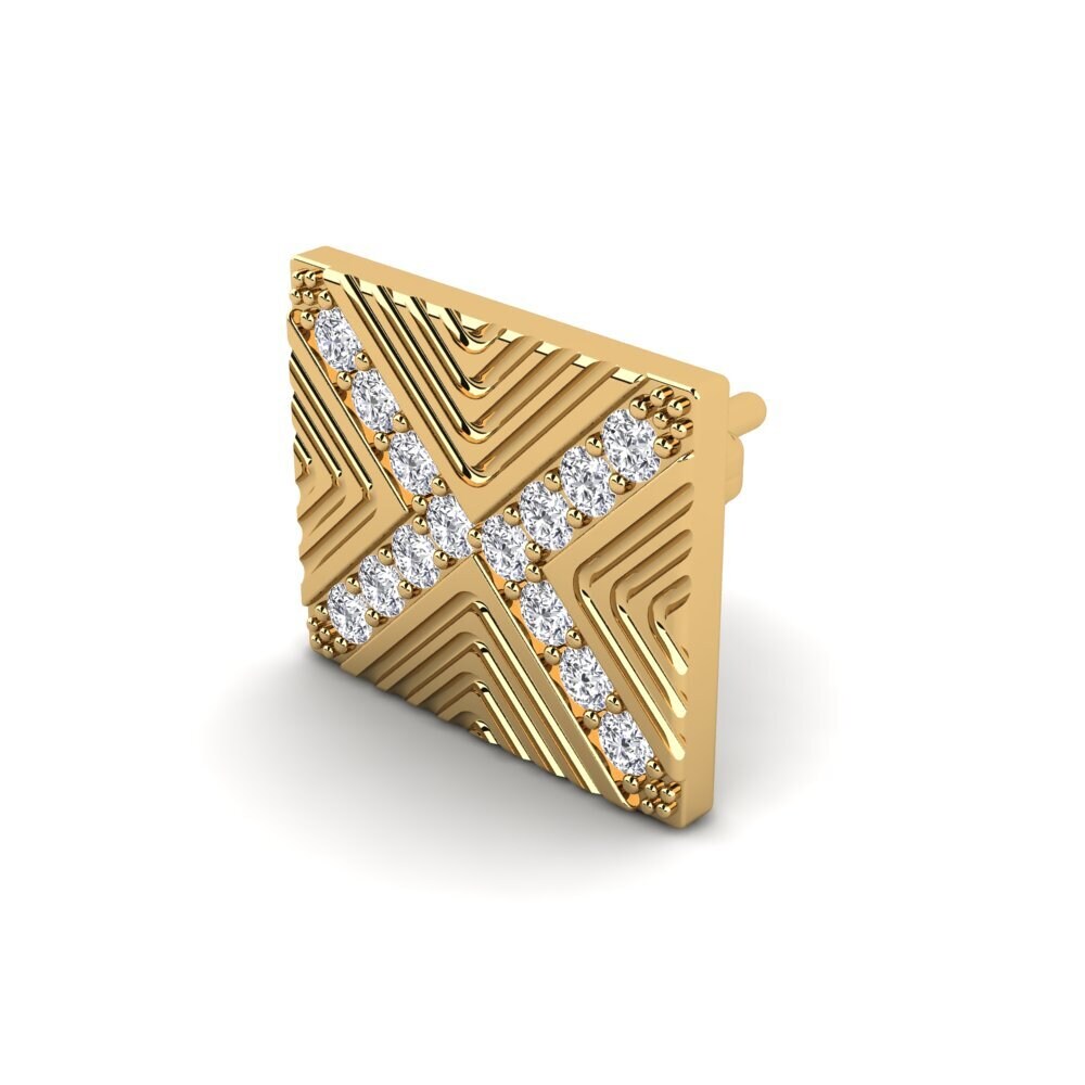 18ct Yellow Gold Lab Grown Diamond Men's Earring Pelagiya