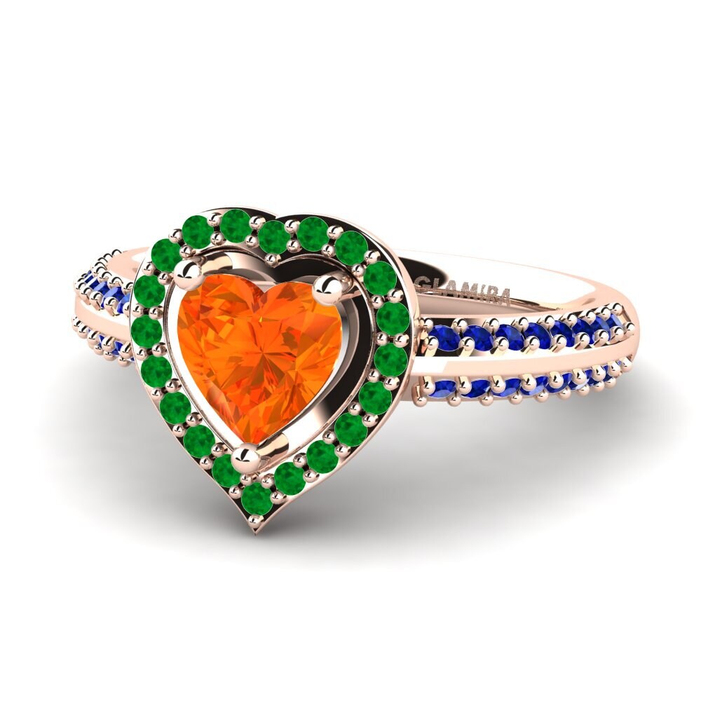 Orange Sapphire Engagement Ring Pemangile
