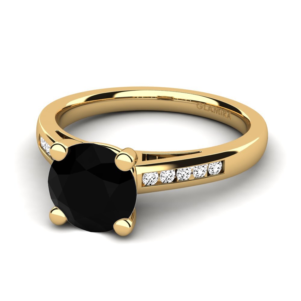 Ónix Negro Anillo de compromiso Penelope 2.0crt