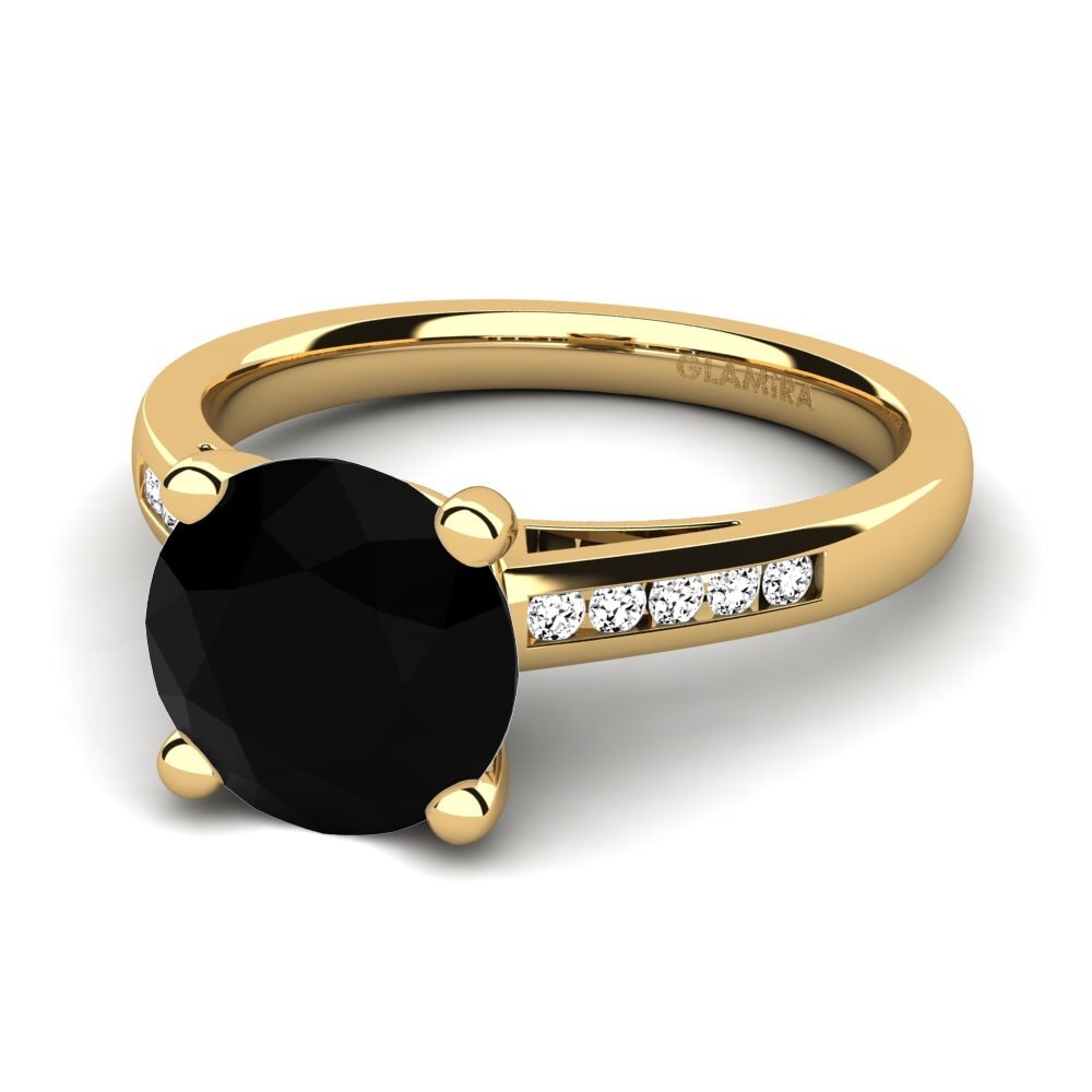 Ónix Negro Anillo de compromiso Penelope 3.0crt