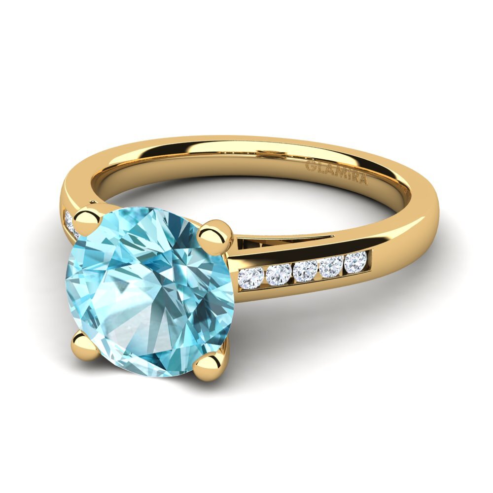 Blue Zircon Engagement Ring Penelope 3.0 crt