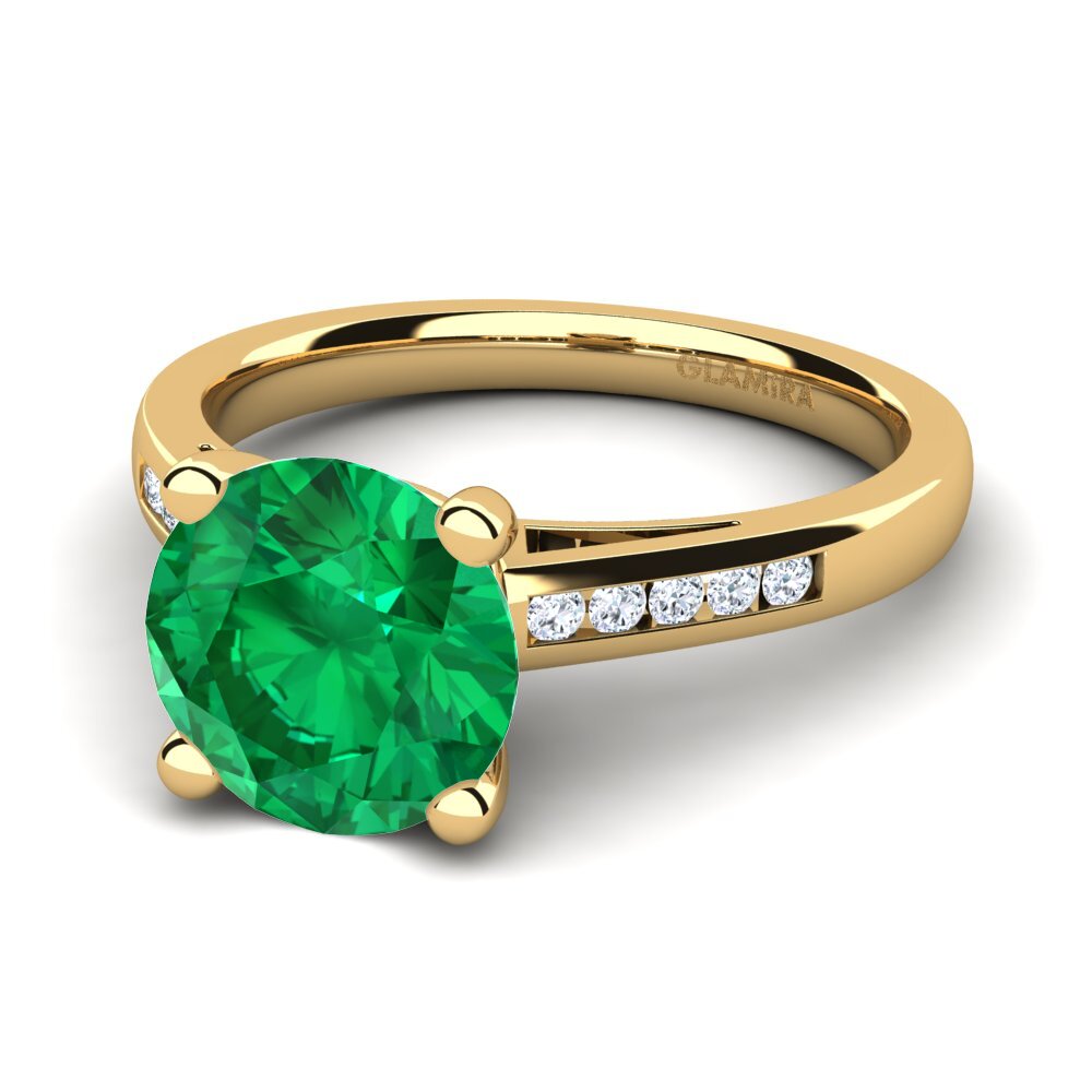 Esmeralda (creada en laboratorio) Anillo de compromiso Penelope 3.0crt