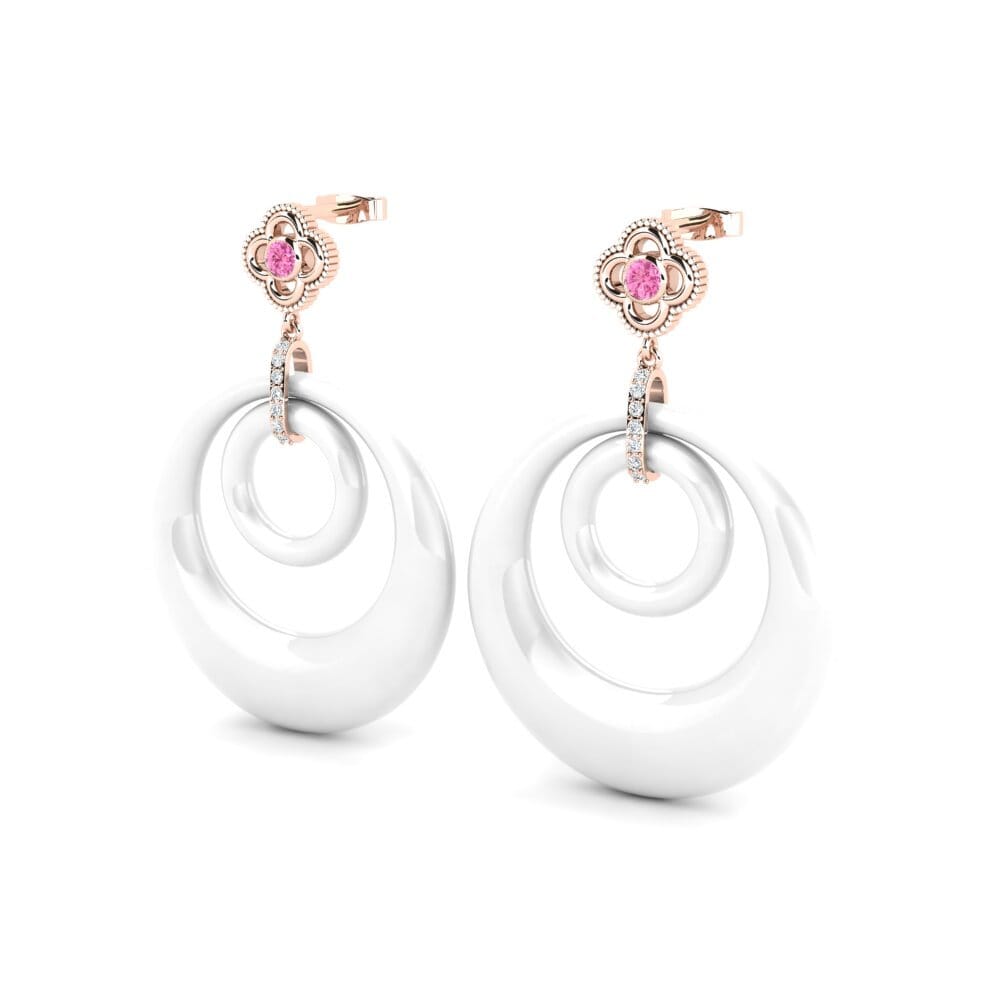 Safira Rosa Brincos Feminino Penner