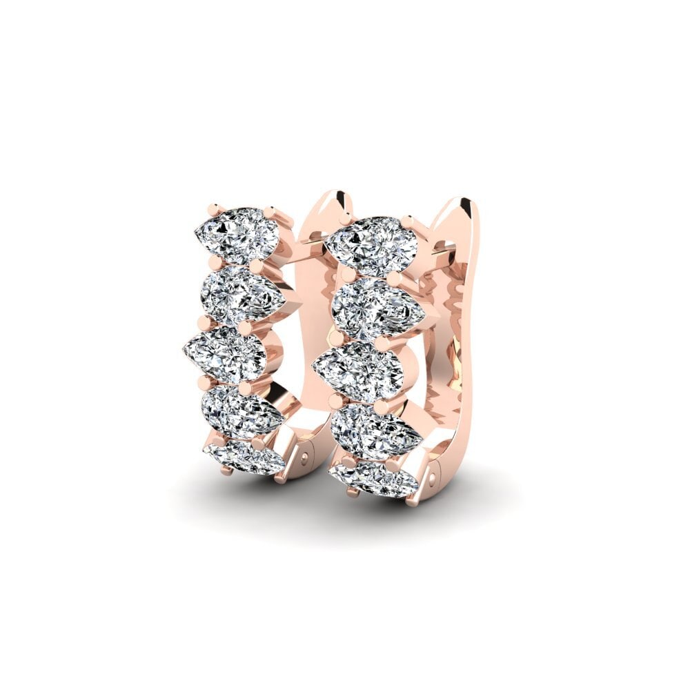 14ct Rose Gold Zirconia SYLVIE Earring Pensitatio