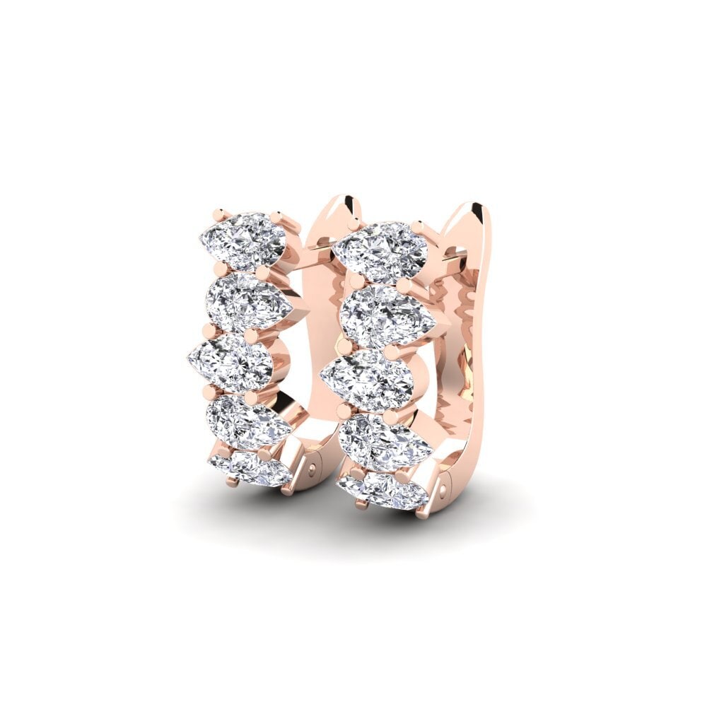 14k Oro Rosa Pera SYLVIE Pendientes Pensitatio