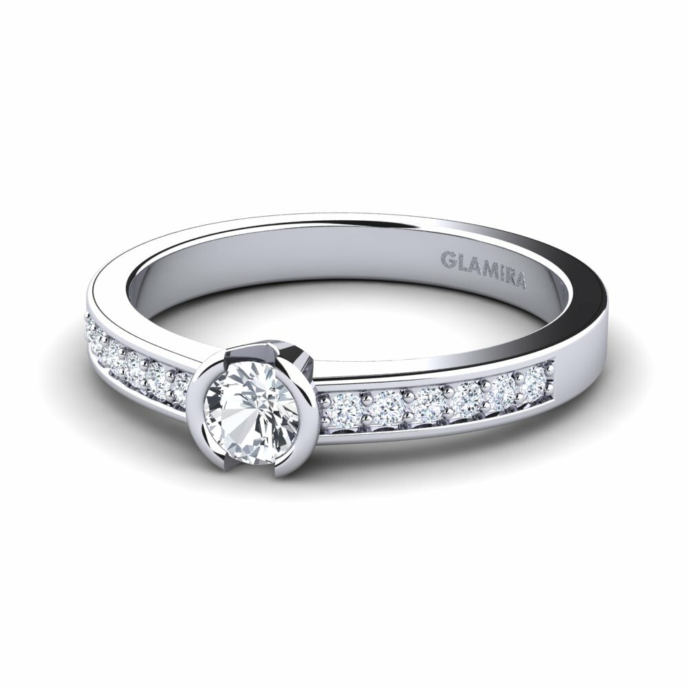 Circón Blanco Anillo de compromiso Penthe 0.25crt
