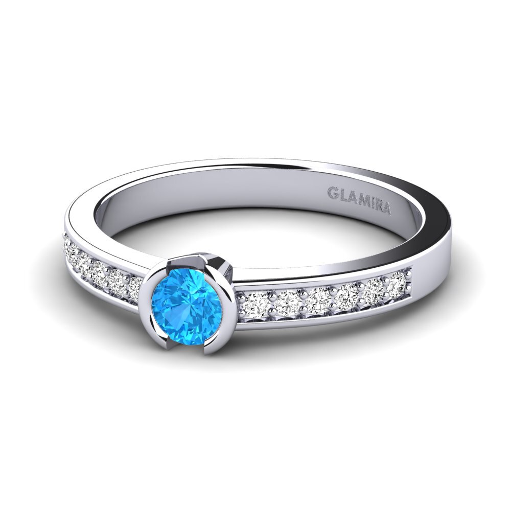 Blauer Topas Verlobungsring Penthe 0.25crt