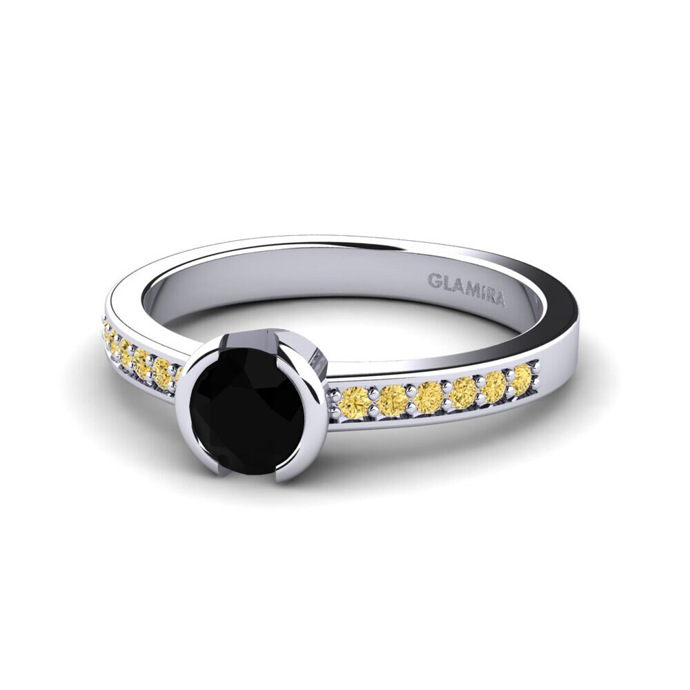 Bague de fiançailles Penthe 0.5crt Diamant Noir