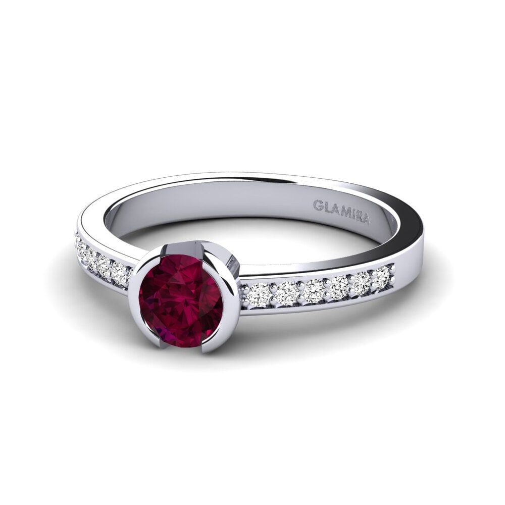 Granate Rhodolite Anillo de compromiso Penthe 0.5crt
