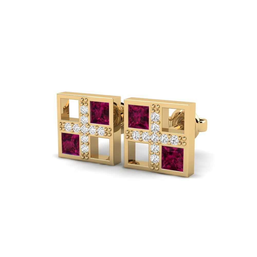 Đá Rhodolite Bông tai nữ Pentur