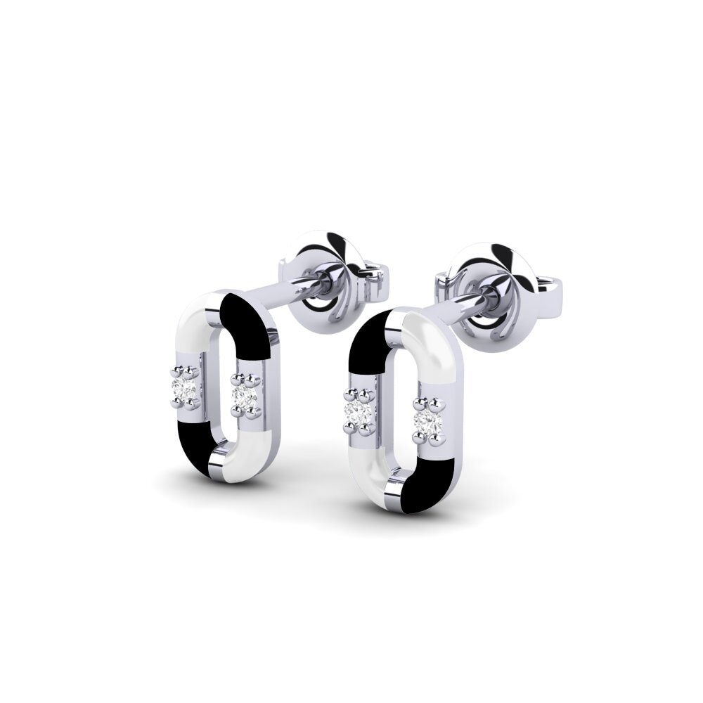 9ct White Gold Women's Earring Perassa