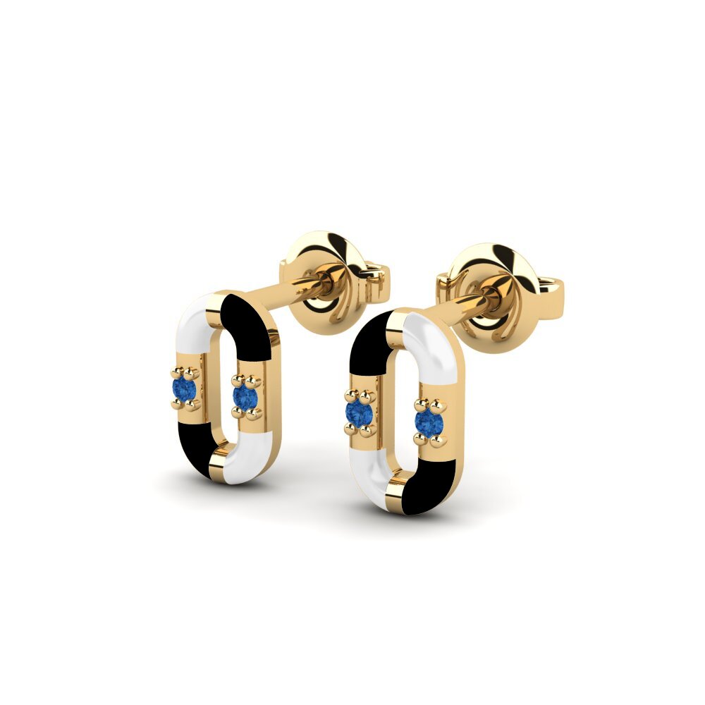 Zircone Bleu Foncé Boucle d'oreille femme Perassa