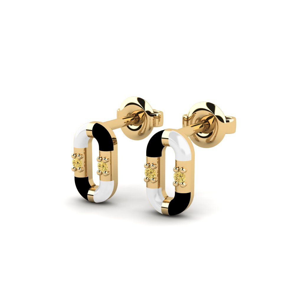 Diamant Jaune Boucle d'oreille femme Perassa