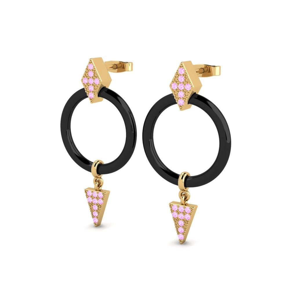 Safira Rosa Brincos Feminino Percell