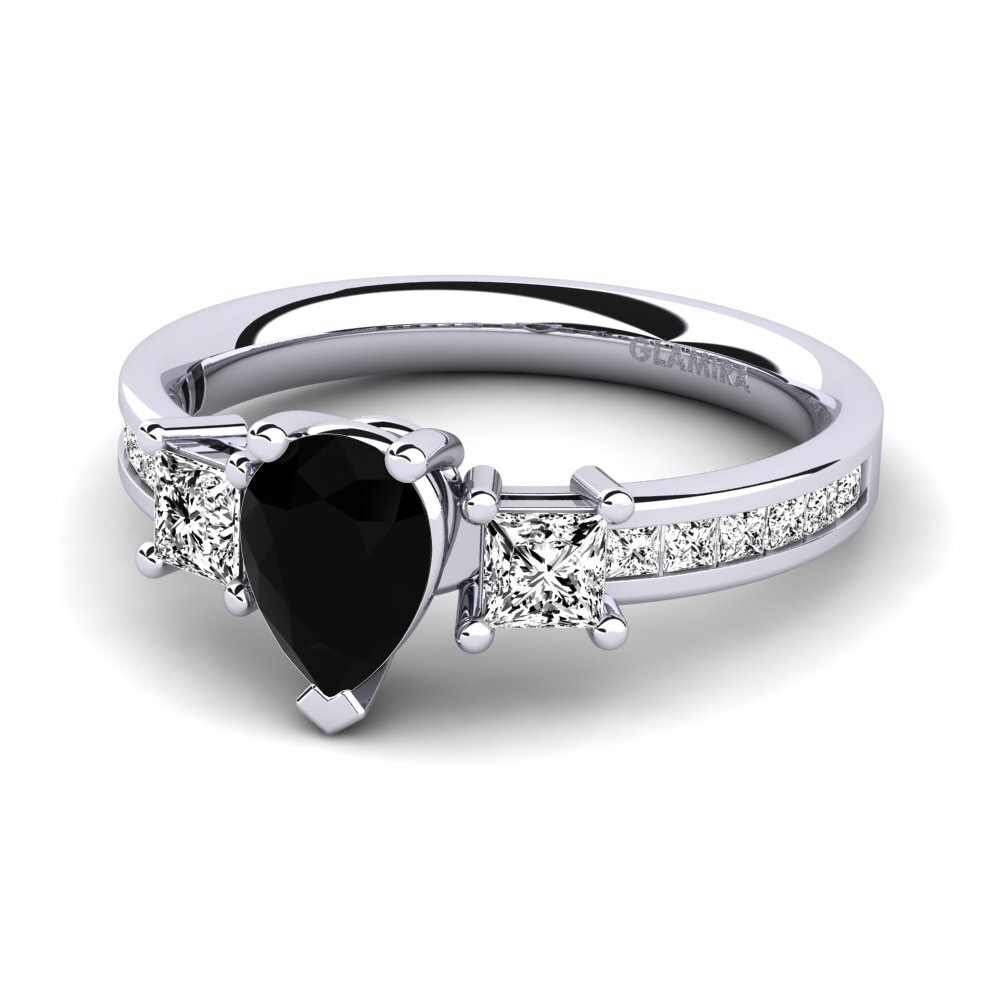 Black Onyx Engagement Ring Perenna