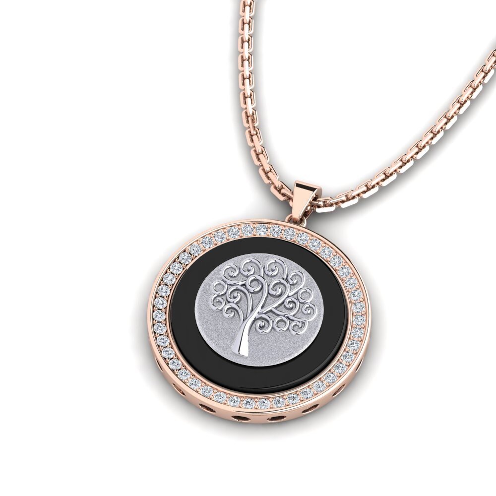 14k Oro Rosa/Blanco Colgante de Mujer Pergande