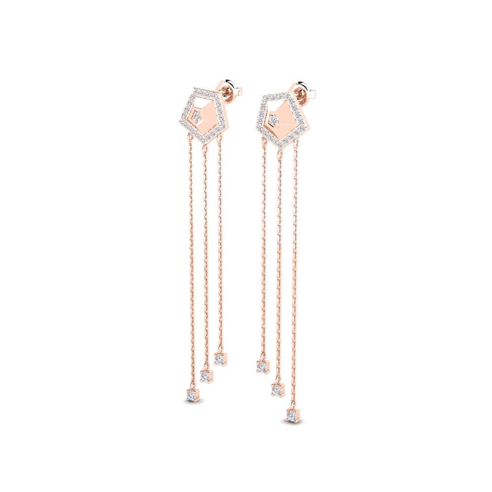 14k Rose Gold Women's Earring Periastron