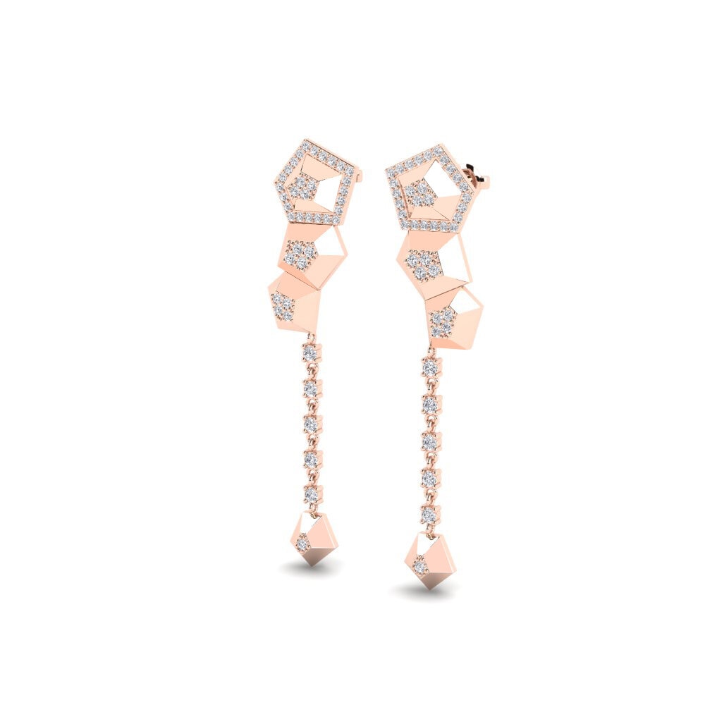 14k Rose Gold Women's Earring Perihelion