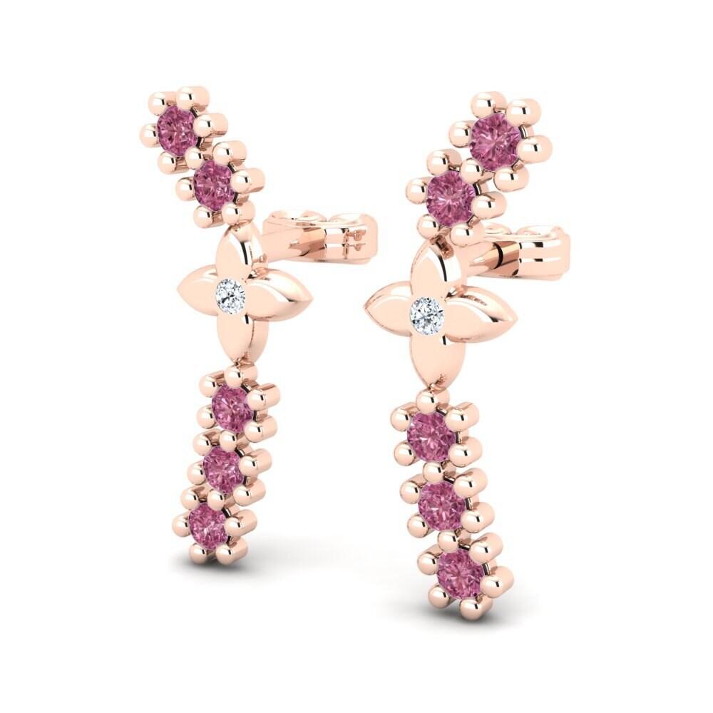 18ct Rose Gold Rhodolite Garnet Women's Earring Perilla