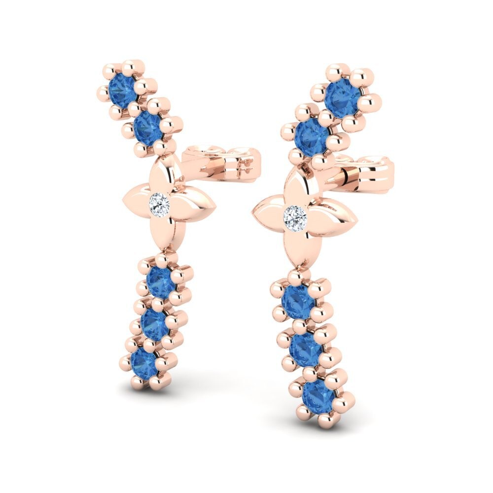 Donker Blauwe Zirkoon Dames Oorbellen Perilla