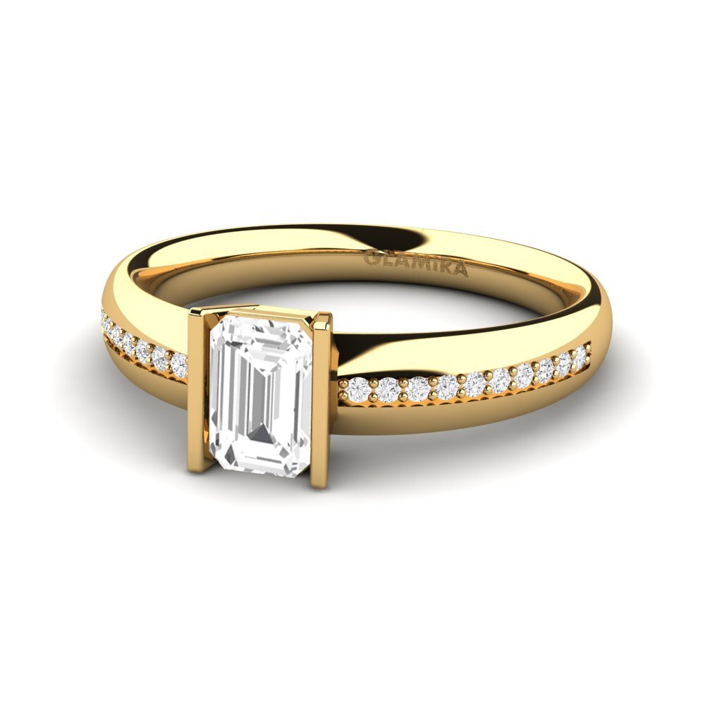Zafiro blanco Anillo de compromiso Perra
