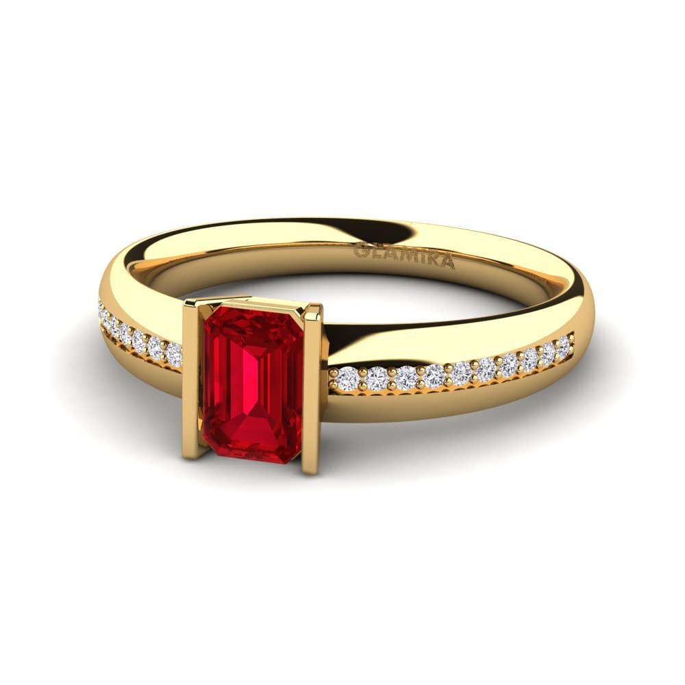Red Zirconia Engagement Ring Perra