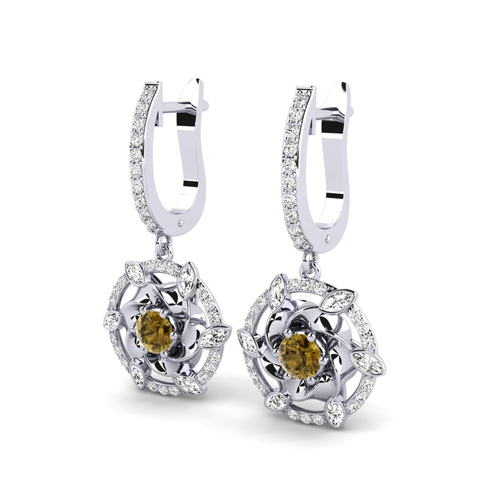 Đá Zircon Nâu Bông tai nữ Perrin