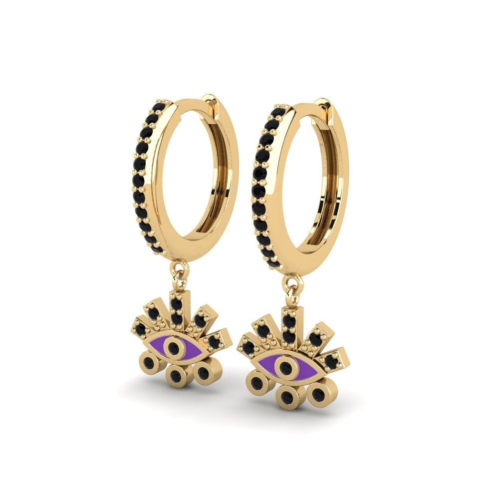 Saphir noir Boucle d'oreille femme Persepolis