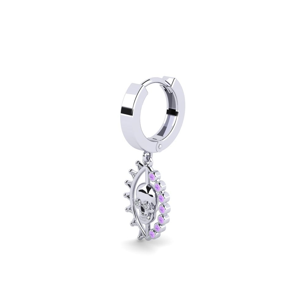 950 Platinum Amethyst Men's Earring Persistors