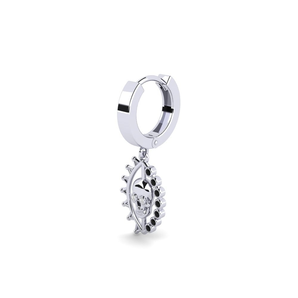 9ct White Gold Black Onyx Men's Earring Persistors