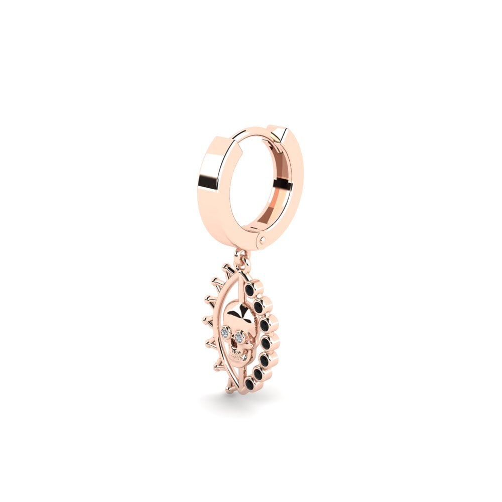 14k Oro Rosa Zafiro negro Pendiente para hombre Persistors