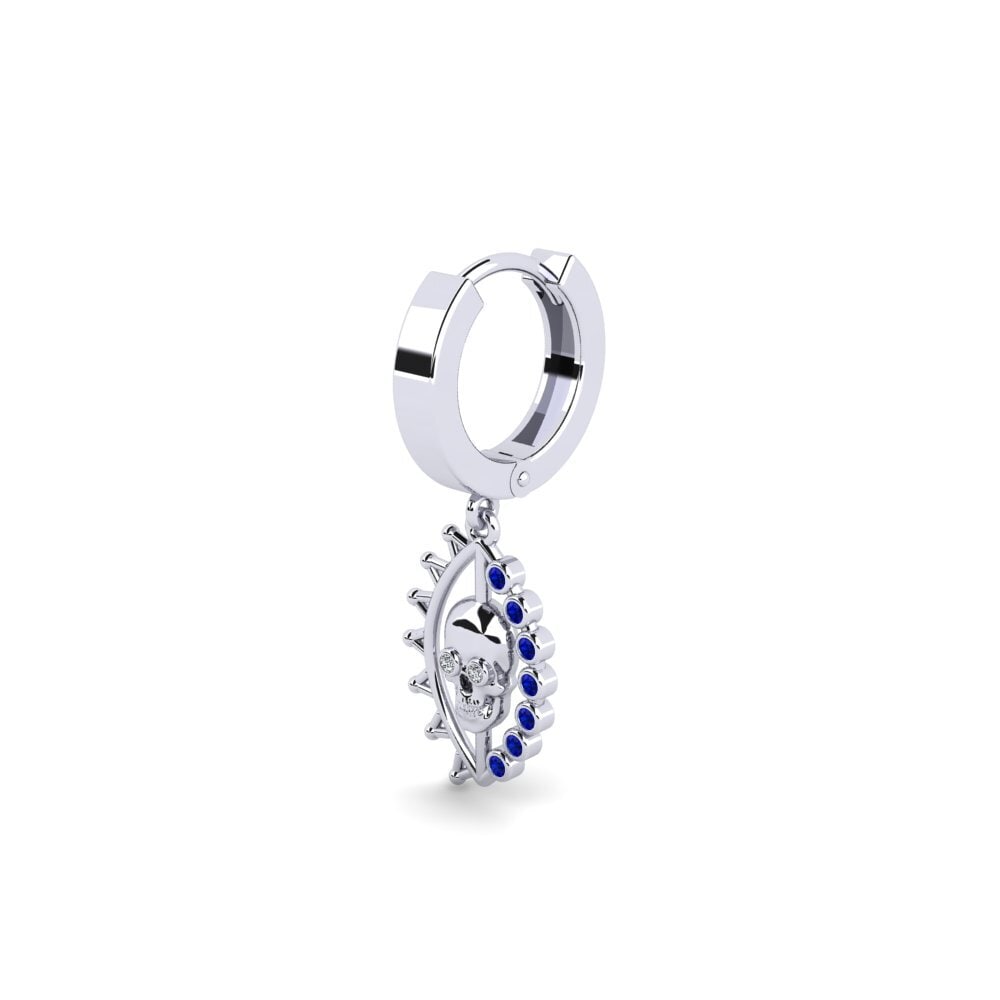 9k Oro Blanco Zafiro Pendiente para hombre Persistors