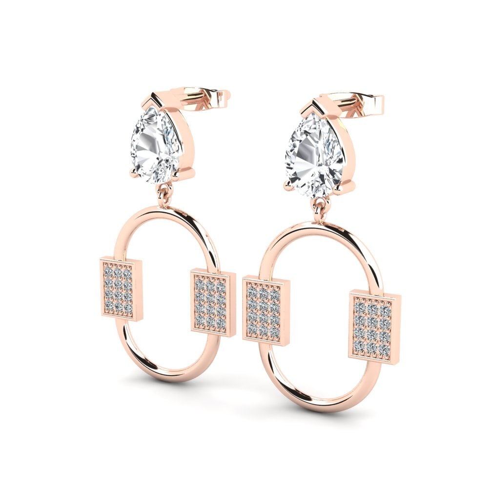 Đá Zircon Trắng Bông tai nữ Phair
