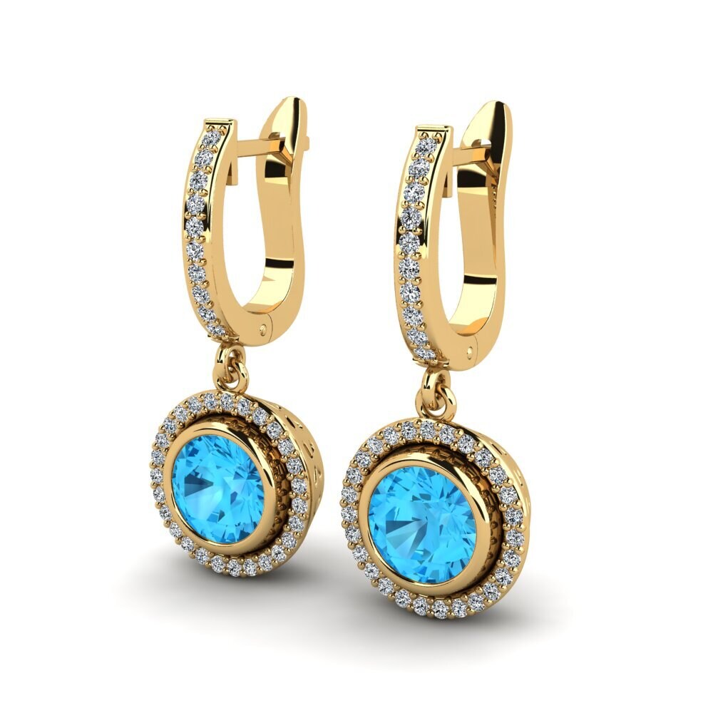 Topaze Bleue Boucle d'oreille femme Phantump