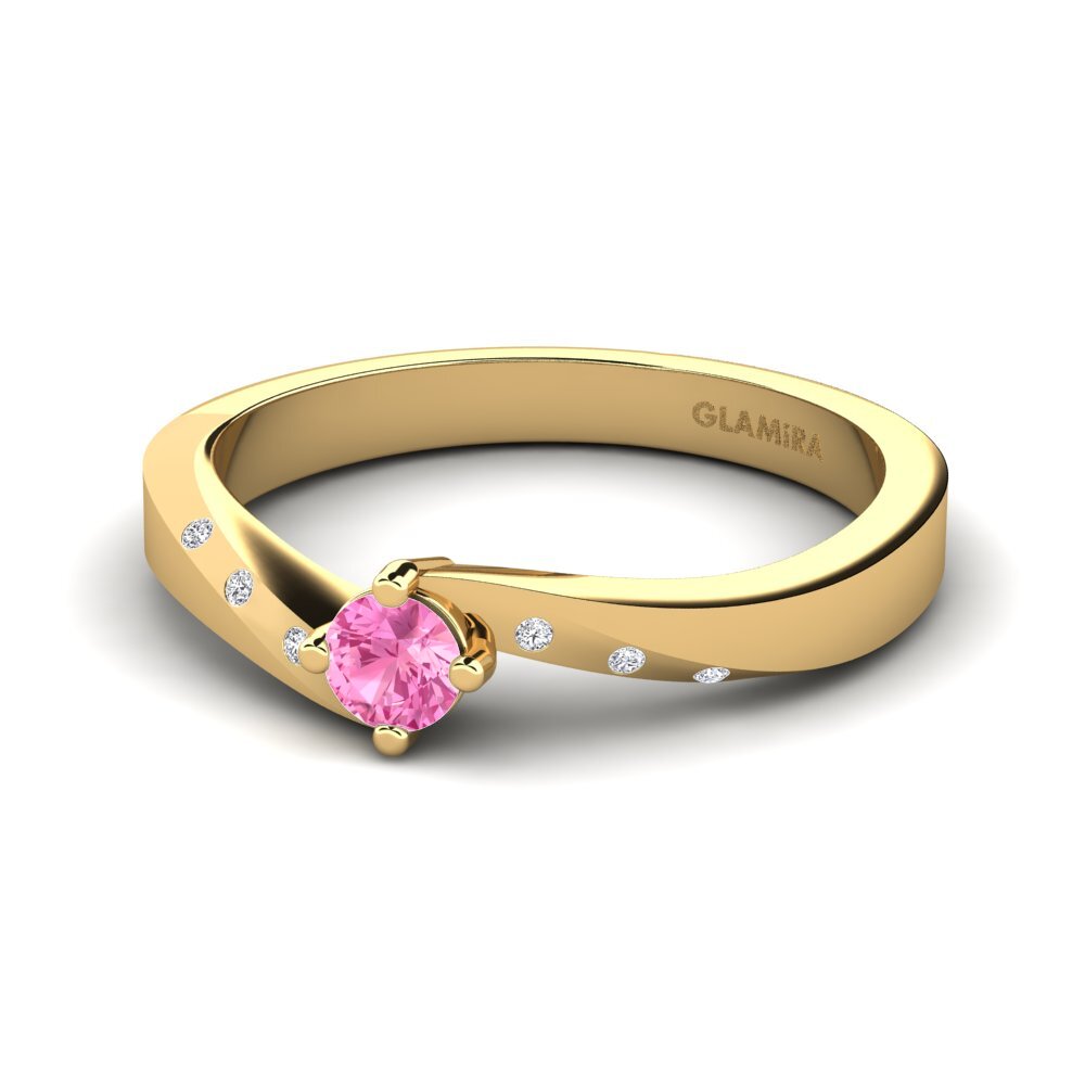 Zafiro Rosado Anillo de compromiso Phillipa 0.16 crt