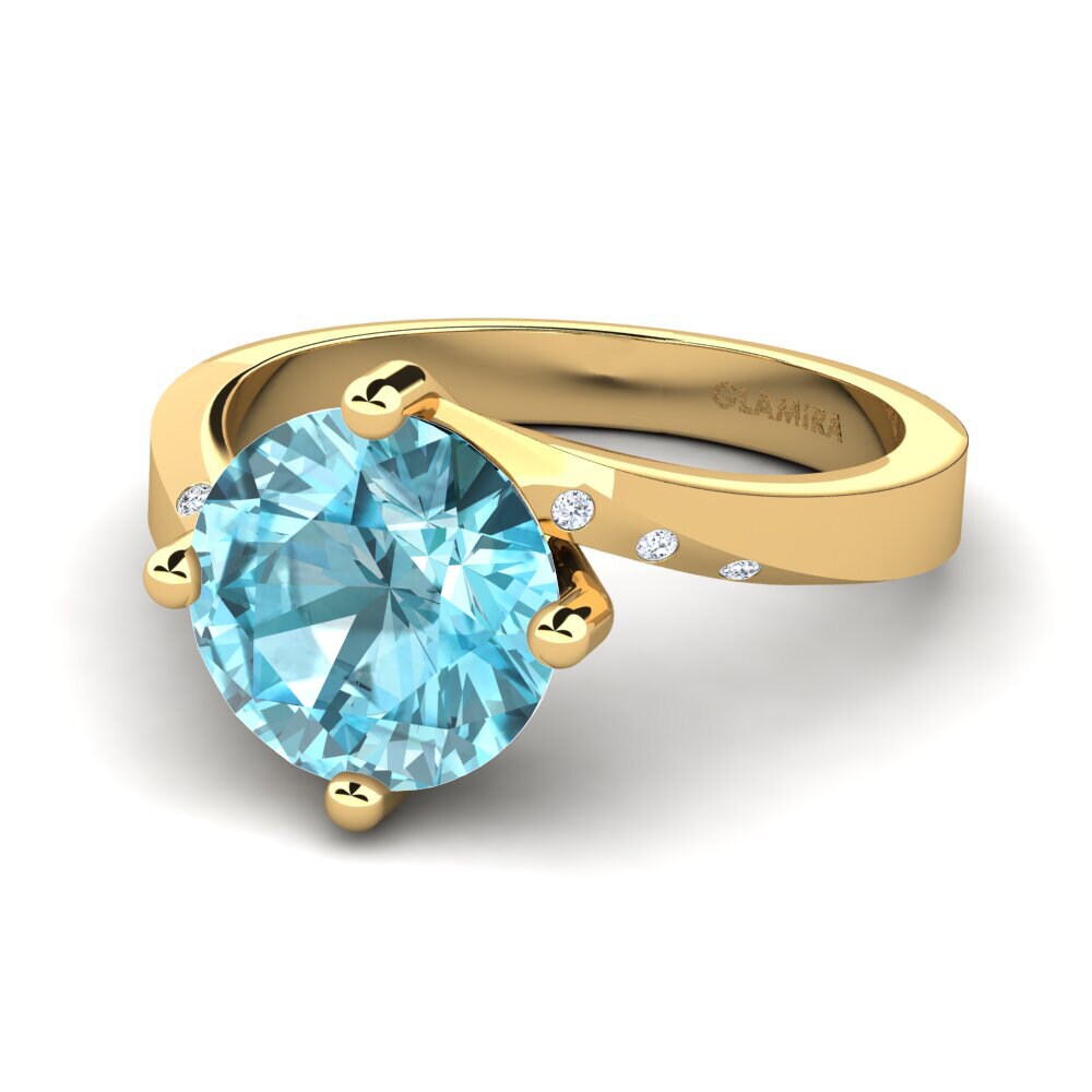 Blue Zircon Engagement Ring Phillipa 3.0 crt
