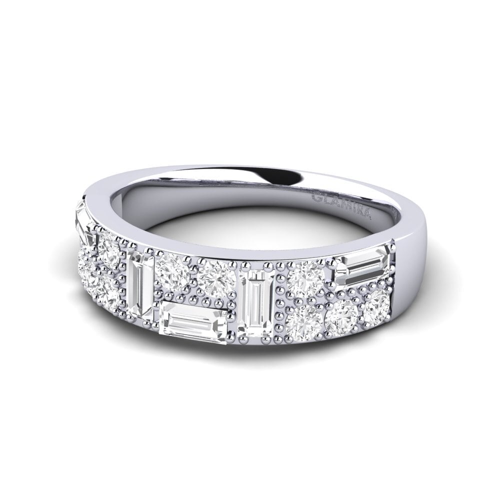 Zafiro blanco Anillo de compromiso Phillis