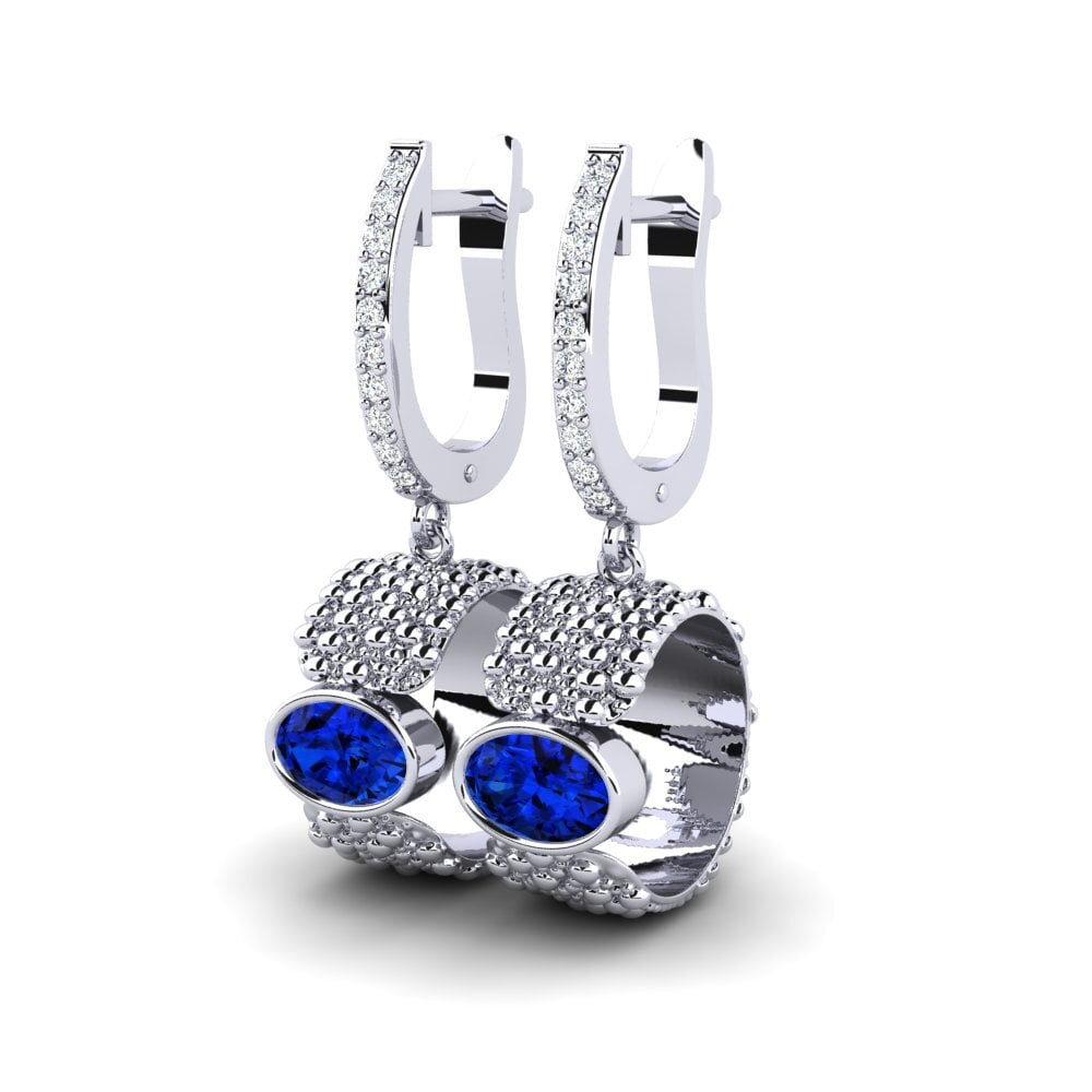 Oval Sapphire (Lab Created) Women's Earring Phipps