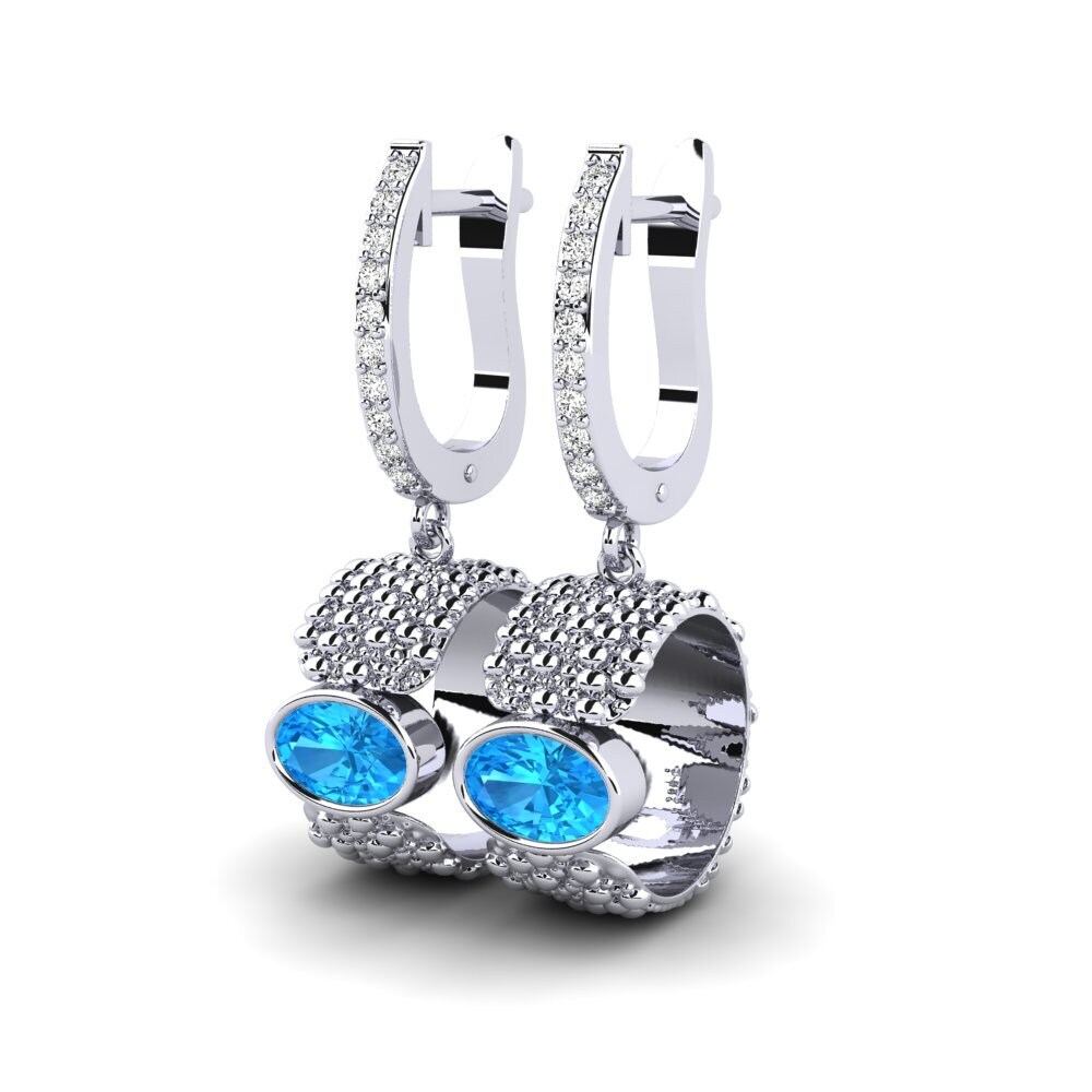 Oval Blue Topaz Earring Phipps