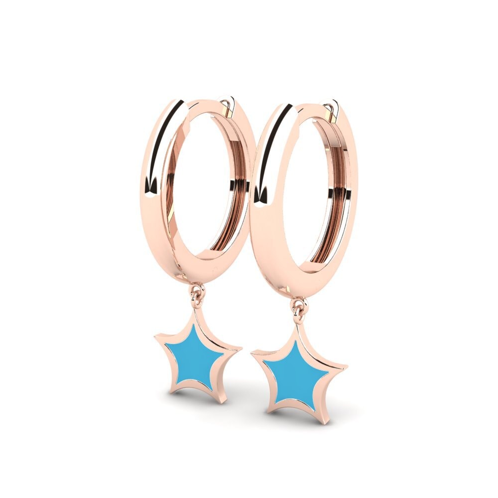 18k Oro Rosa Pendientes Phosphorus