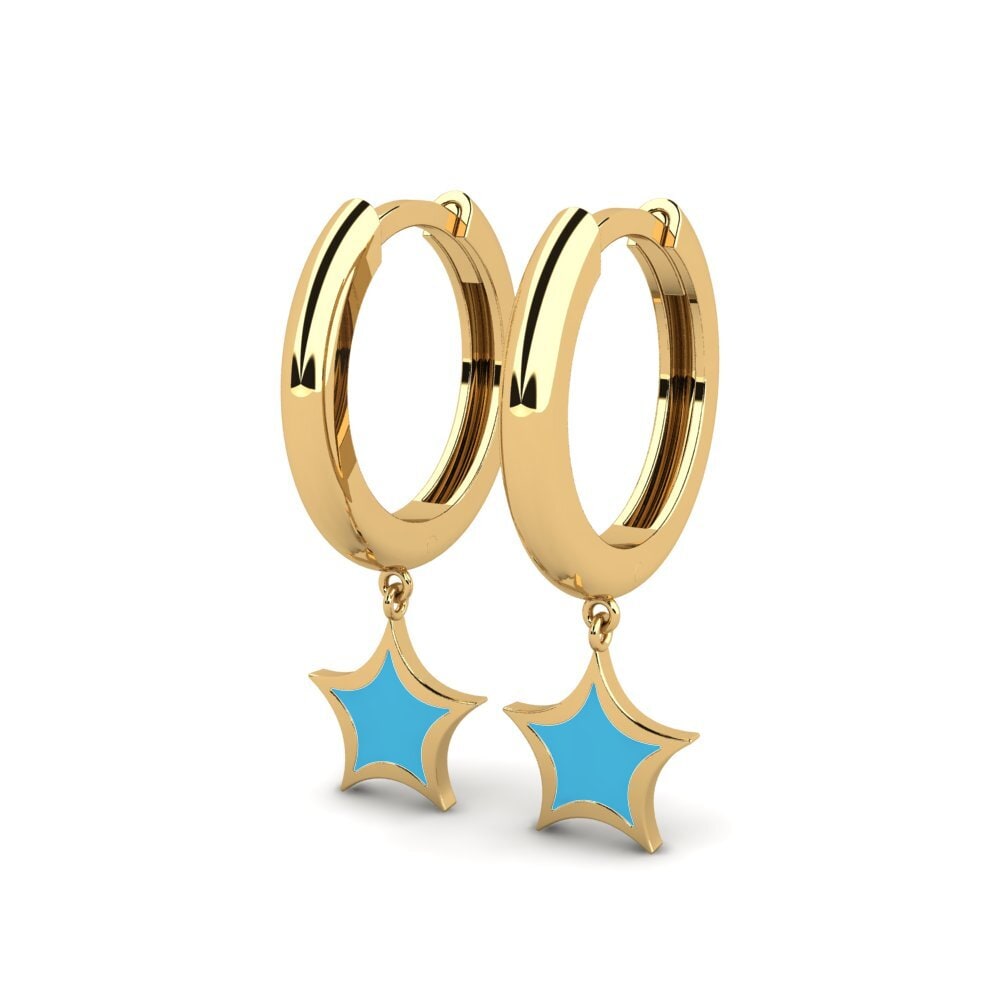 9k Oro Amarillo Pendientes Phosphorus