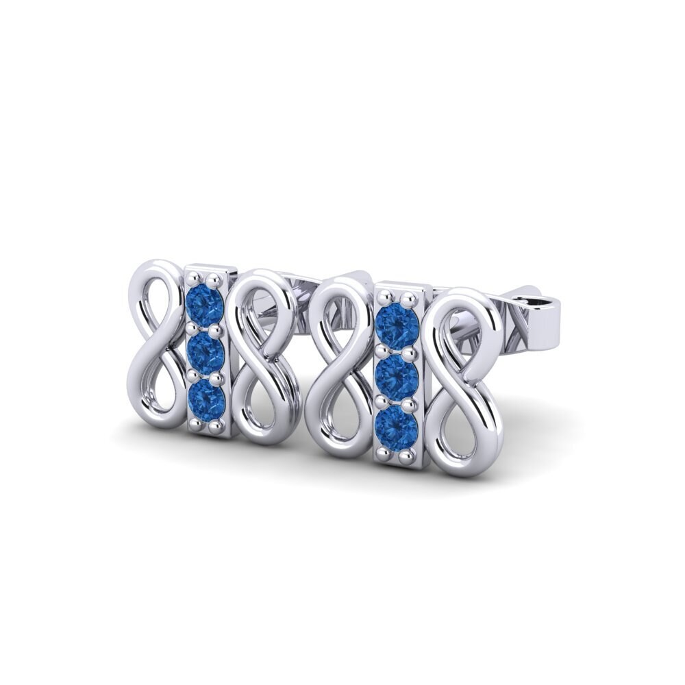 Dunkelblauer Zirkonia Damen ohrring Phosy