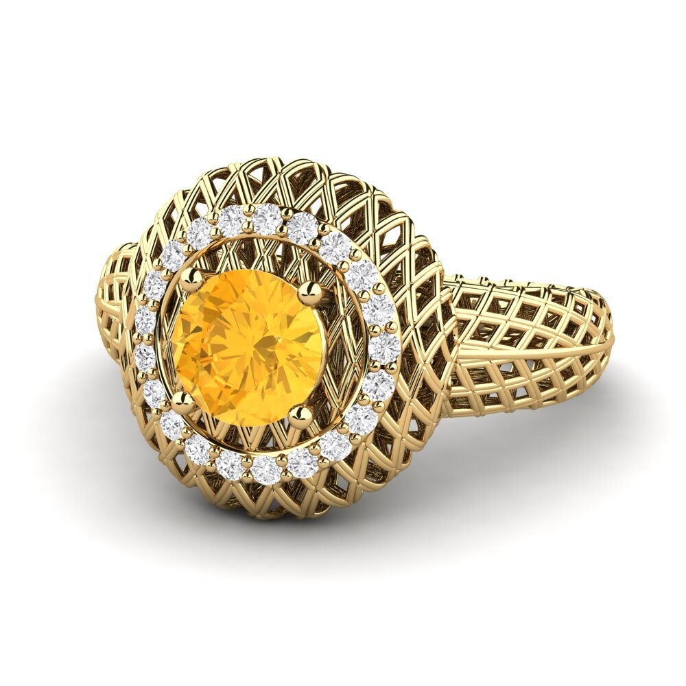 9k Oro Amarillo Anillo de compromiso Phuket