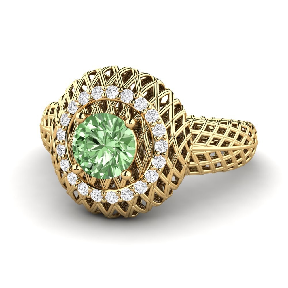 14k Oro Amarillo Anillo de compromiso Phuket