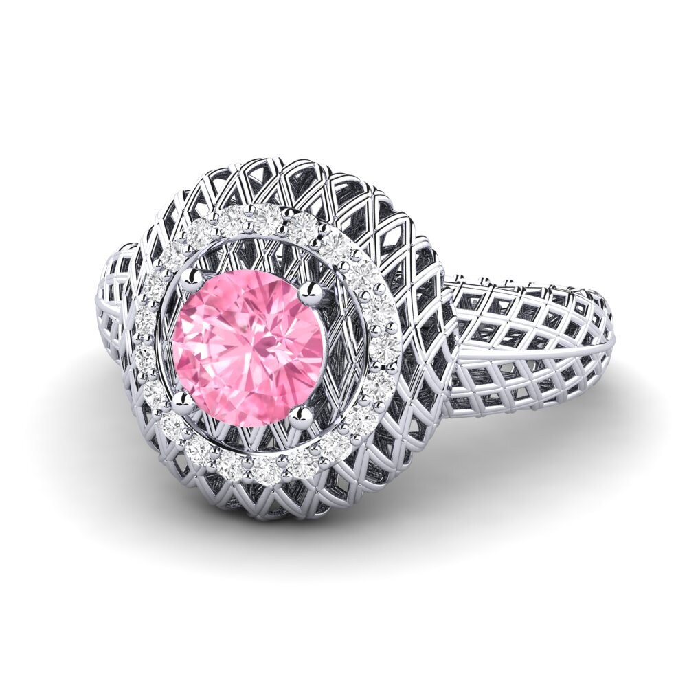 Pink Sapphire Engagement Ring Phuket