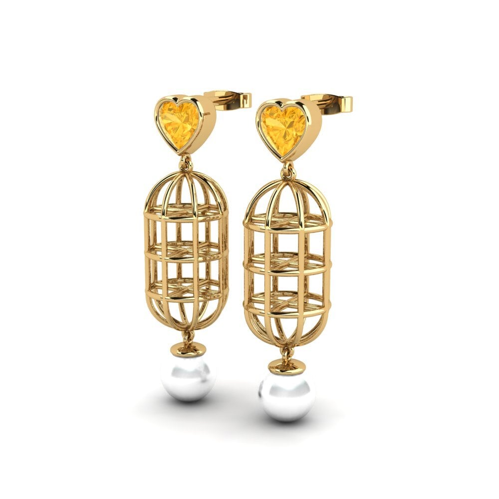 9ct Yellow Gold Citrine Women's Earring Phuo