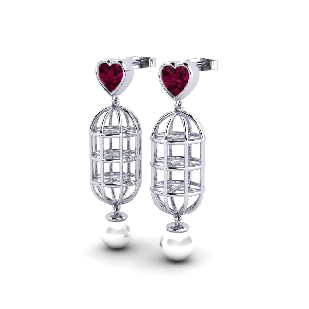 Corazón Granate Rhodolite Pendiente de mujer Phuo