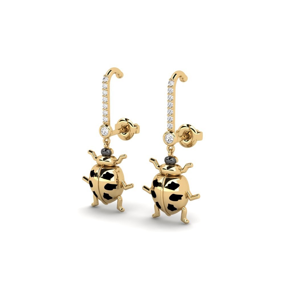 9k Oro Amarillo Moissanita Pendiente de mujer Pichinca - B
