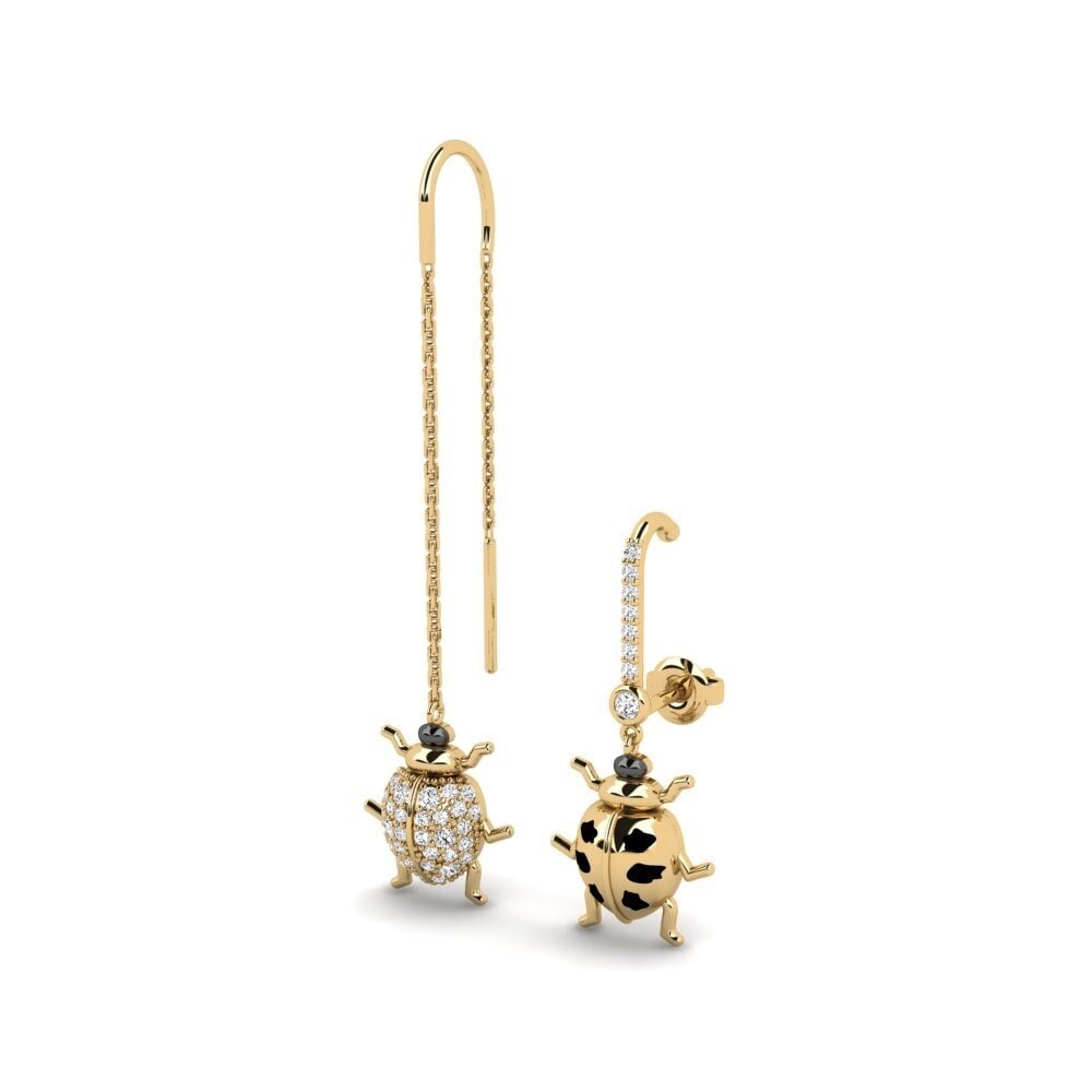 9k Oro Amarillo Moissanita Pendiente de mujer Pichinca - SET