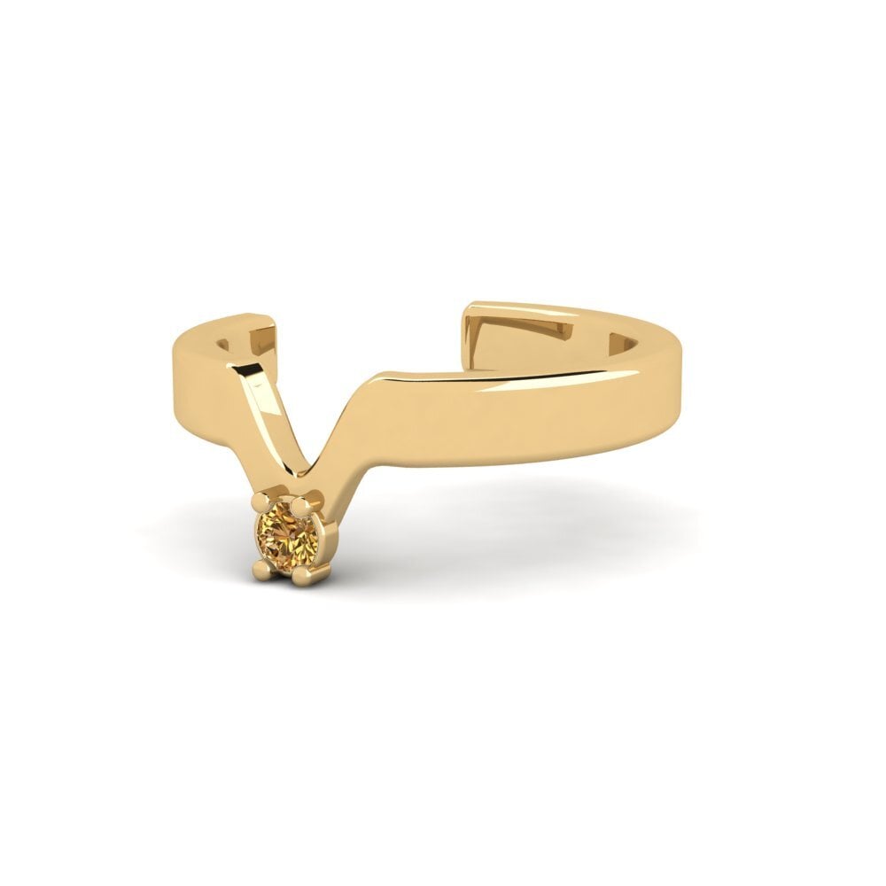 14ct Yellow Gold Brown Diamond Conch Ear Cuff Pidu